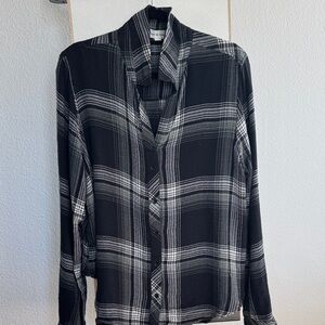 Cloth & Stone Monochrome Plaid Button Down Shirt